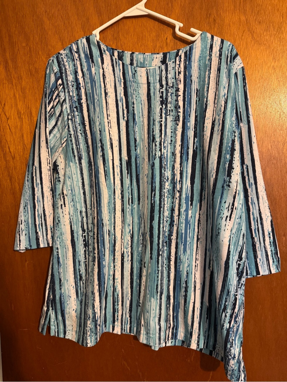Link Striped Blue White Boatneck Tunic